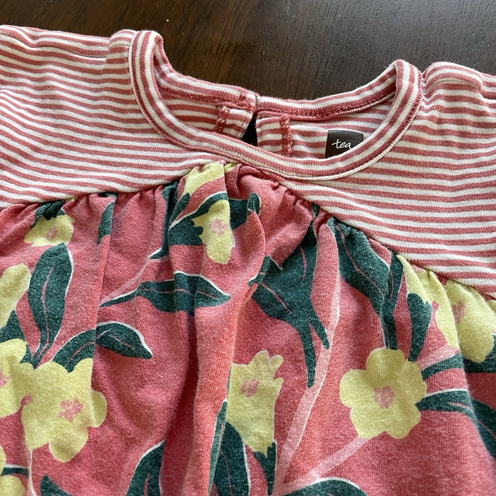 Tea baby girls boutique romper floral print Daisy Snaps‎ outfit 6-9M 100% cotton